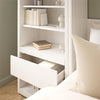 Paramount Single Bedside Bookcase with Pullout Nightstand and Storage - Ivory Oak