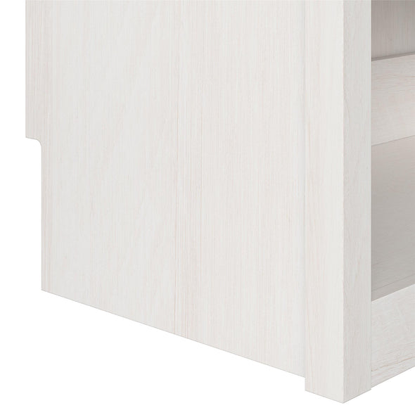 Paramount Single Bedside Bookcase with Pullout Nightstand and Storage - Ivory Oak