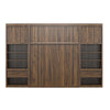 Paramount Full Wall Bed Bundle with 2 Bedside Bookcase Cabinets & Slide-Out Nightstands - Columbia Walnut