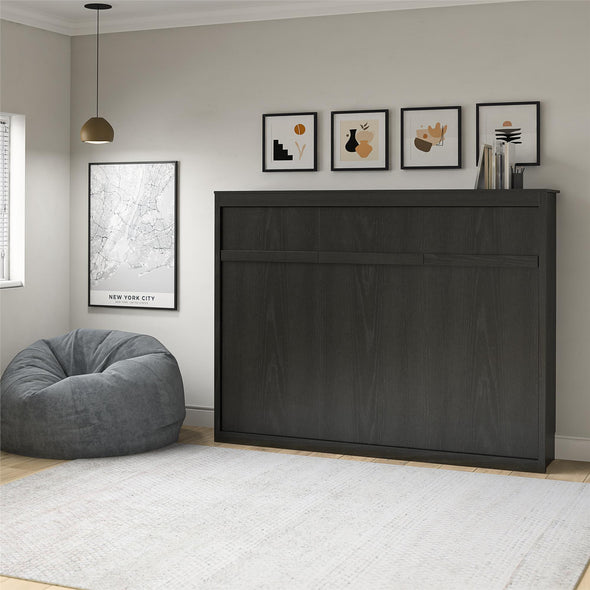 Paramount Full Size Daybed Wall Bed - Black Oak