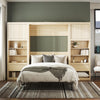 Paramount Single Bedside Bookcase with Pullout Nightstand and Storage - Monterey Oak