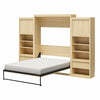 Paramount Queen Wall Bed Bundle, 2 Bedside Bookcase Cabinets & Slide-Out Nightstands - Monterey Oak