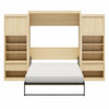 Paramount Queen Wall Bed Bundle, 2 Bedside Bookcase Cabinets & Slide-Out Nightstands - Monterey Oak