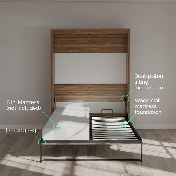 Paramount Full Size Daybed Wall Bed - Monterey Oak