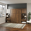 Paramount Single Bedside Bookcase with Pullout Nightstand and Storage - Columbia Walnut