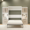 Pinnacle Queen Wall Bed Bundle with 2 Side Cabinets & Touch Sensor LED Lighting - Gray Oak