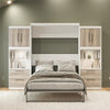 Pinnacle Queen Wall Bed Bundle with 2 Side Cabinets & Touch Sensor LED Lighting - Gray Oak