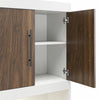 Pinnacle Full Wall Bed Bundle with 2 Side Cabinets & Touch Sensor LED Lighting - Columbia Walnut