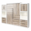 Pinnacle Queen Wall Bed Bundle with 2 Side Cabinets & Touch Sensor LED Lighting - Gray Oak