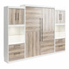 Pinnacle Queen Wall Bed Bundle with 2 Side Cabinets & Touch Sensor LED Lighting - Gray Oak