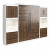 Pinnacle Queen Wall Bed Bundle with 2 Side Cabinets & Touch Sensor LED Lighting - Columbia Walnut