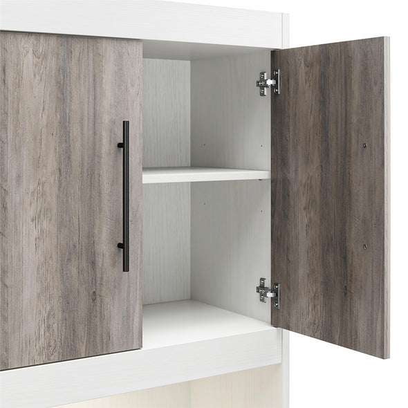 Pinnacle Storage Cabinet with Drawers and Touch Sensor LED Lighting - Ironwood