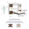 Pinnacle Queen Wall Bed Bundle with 2 Side Cabinets & Touch Sensor LED Lighting - Columbia Walnut