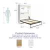 Impressions Full Wall Bed with Gallery Shelf & Touch Sensor LED Lighting - Natural