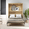 Impressions Queen Wall Bed with Gallery Shelf & Touch Sensor LED Lighting - Natural