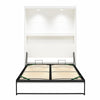 Impressions Queen Wall Bed with Gallery Shelf & Touch Sensor LED Lighting - White