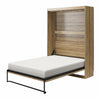 Impressions Full Wall Bed with Gallery Shelf & Touch Sensor LED Lighting - Natural