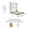 Impressions Queen Wall Bed with Gallery Shelf & Touch Sensor LED Lighting - White