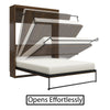 Signature Sleep Paramount Queen Wall Bed Bundle with 2 Armoire Side Cabinets - Columbia Walnut - Queen