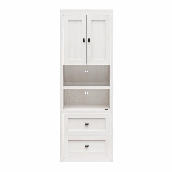 Farmington Bedside Storage Cabinet with Touch Sensor LED Lighting - Ivory Oak