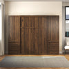 Paramount Armoire Wardrobe Storage Cabinet with Drawers - Columbia Walnut