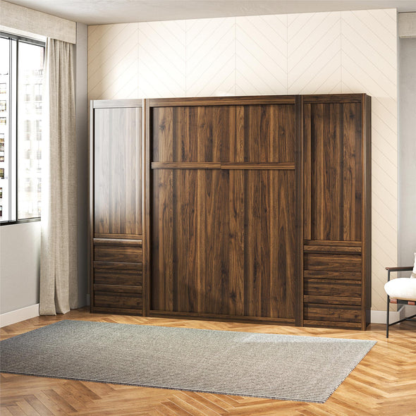 Paramount Armoire Wardrobe Storage Cabinet with Drawers - Columbia Walnut