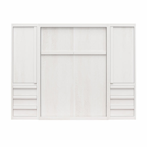 Paramount Armoire Wardrobe Storage Cabinet with Drawers - Ivory Oak