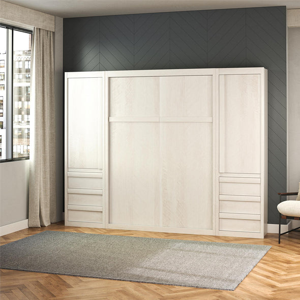 Paramount Armoire Wardrobe Storage Cabinet with Drawers - Ivory Oak