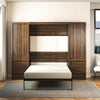 Paramount Full Wall Bed Bundle with 2 Armoire Side Cabinets - Columbia Walnut - Full