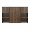 Paramount Full Wall Bed Bundle with 2 Vanity/Desk Storage Cabinets with Drawers - Columbia Walnut - Full