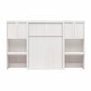 Paramount Full Wall Bed Bundle with 2 Vanity/Desk Storage Cabinets with Drawers - Ivory Oak