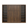 Paramount Full Wall Bed Bundle with 2 Open Storage Side Cabinets - Columbia Walnut - Full