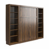 Paramount Full Wall Bed Bundle with 2 Open Storage Side Cabinets - Columbia Walnut - Full