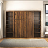 Paramount Full Wall Bed Bundle with 2 Open Storage Side Cabinets - Columbia Walnut - Full