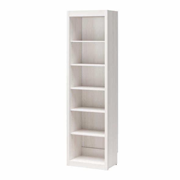 Paramount Tall 6-Shelf Open Storage Tower Bookcase - Ivory Oak