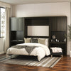 Paramount Full Wall Bed Bundle with 2 Vanity/Desk Side Cabinets - Espresso - Full