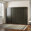 Paramount Full Wall Bed Bundle with 2 Armoire Side Cabinets - Espresso - Full