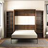 Signature Sleep Paramount Queen Wall Bed Bundle with 2 Open Storage Side Cabinets - Columbia Walnut - Queen