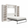 Signature Sleep Paramount Queen Wall Bed Bundle with 2 Open Storage Side Cabinets - Ivory Oak - Queen