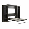 Signature Sleep Paramount Queen Wall Bed Bundle with 2 Open Storage Side Cabinets - Espresso - Queen