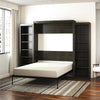 Signature Sleep Paramount Queen Wall Bed Bundle with 2 Open Storage Side Cabinets - Espresso - Queen