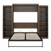 Signature Sleep Paramount Queen Wall Bed Bundle with 2 Open Storage Side Cabinets - Columbia Walnut - Queen