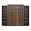 Signature Sleep Paramount Queen Wall Bed Bundle with 2 Open Storage Side Cabinets - Columbia Walnut - Queen