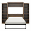 Signature Sleep Paramount Queen Wall Bed Bundle with 2 Open Storage Side Cabinets - Columbia Walnut - Queen