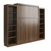 Signature Sleep Paramount Queen Wall Bed Bundle with 2 Open Storage Side Cabinets - Columbia Walnut - Queen