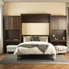 Signature Sleep Paramount Queen Wall Bed Bundle with 2 Vanity/Desk Storage Cabinets with Drawers - Columbia Walnut - Queen