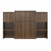 Signature Sleep Paramount Queen Wall Bed Bundle with 2 Vanity/Desk Storage Cabinets with Drawers - Columbia Walnut - Queen