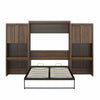 Signature Sleep Paramount Queen Wall Bed Bundle with 2 Vanity/Desk Storage Cabinets with Drawers - Columbia Walnut - Queen