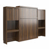 Signature Sleep Paramount Queen Wall Bed Bundle with 2 Vanity/Desk Storage Cabinets with Drawers - Columbia Walnut - Queen