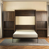 Signature Sleep Paramount Queen Wall Bed Bundle with 2 Vanity/Desk Storage Cabinets with Drawers - Columbia Walnut - Queen